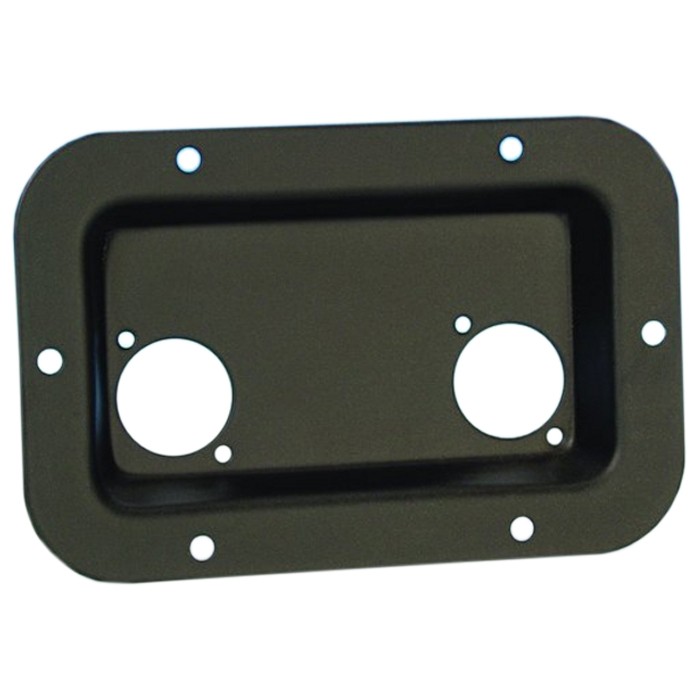 Adam Hall Hardware 8708 BLK Einbauschale schwarz für 2 XLR oder Speakon Buchsen