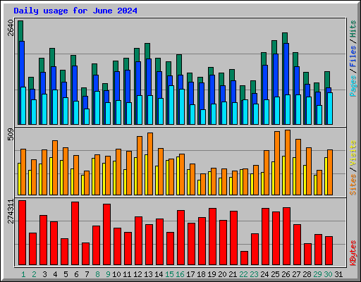 Daily usage for June 2024