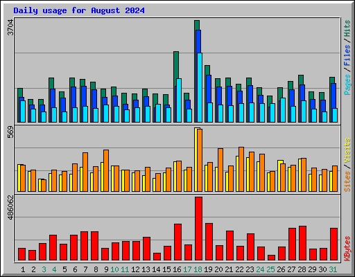 Daily usage for August 2024