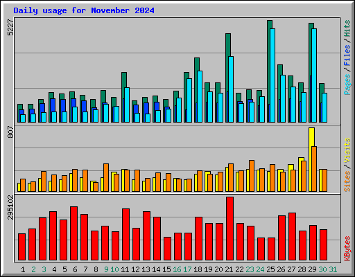Daily usage for November 2024