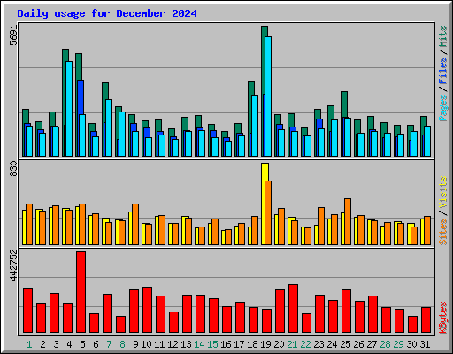 Daily usage for December 2024
