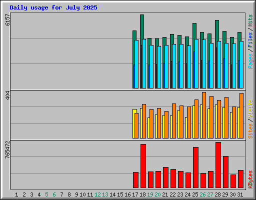Daily usage for July 2025