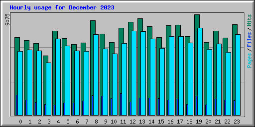 Hourly usage for December 2023